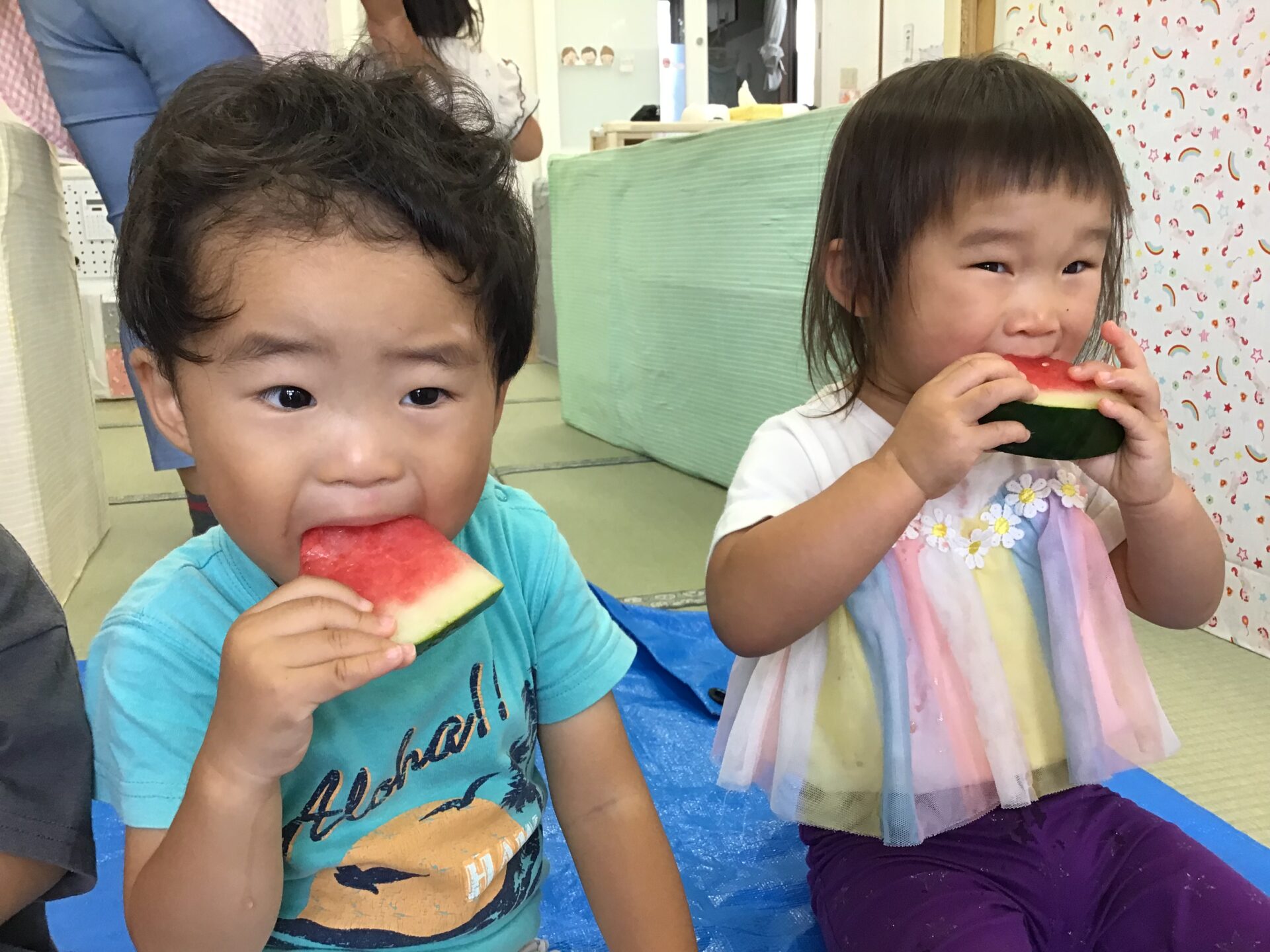 7月の様子②　すいか頂きました